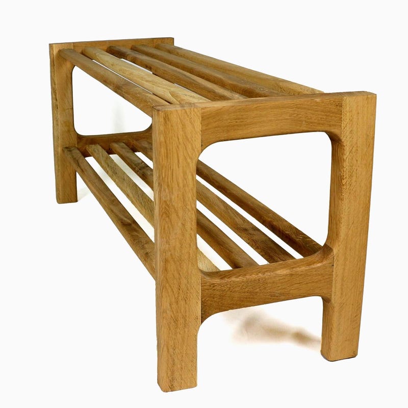 Oak Bench and Shoe Rack - Etsy UK