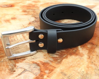 Mens Work Belt / Black Belt / Vegan Leather Belt / Biothane Belt / Quality Belt