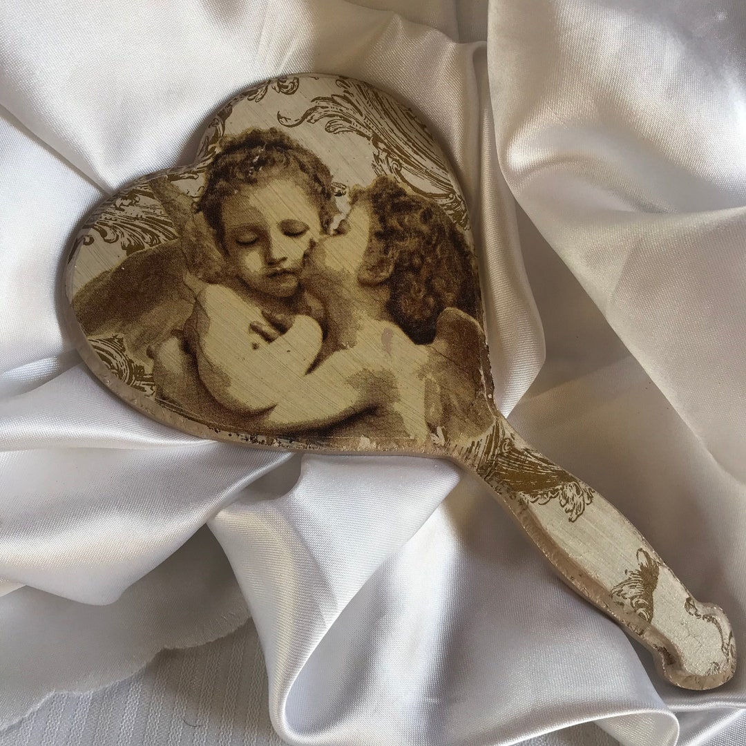 Angel Wood Hand Mirror Personalized Wooden Mirror Kids Etsy