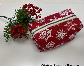Patrón de neceser de maquillaje en PDF, guía para hacer neceseres con cremallera, descarga digital, patrón de ganchillo con cremallera