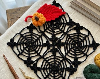 Spider Web Crochet Pattern, Halloween Decor PDF
