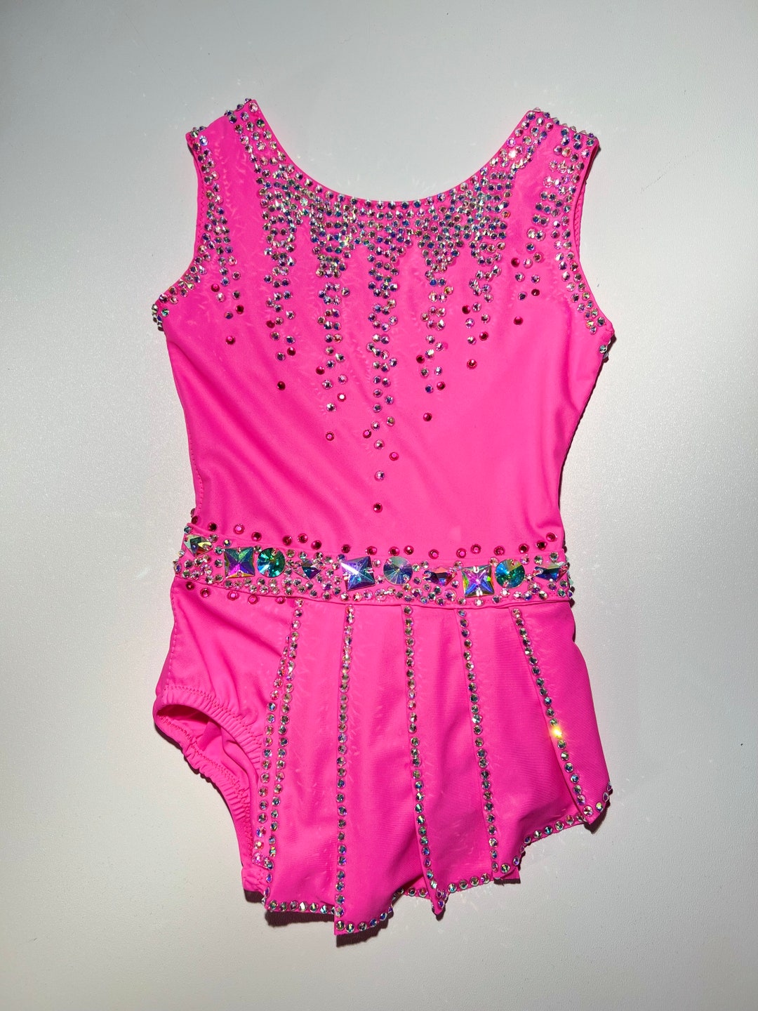 Rhythmic Gymnastics Leotard Neon Pink Etsy