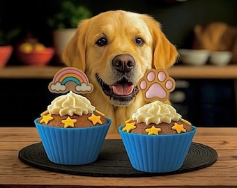 XL Rainbow & Paw Pupcakes - Set of 2
