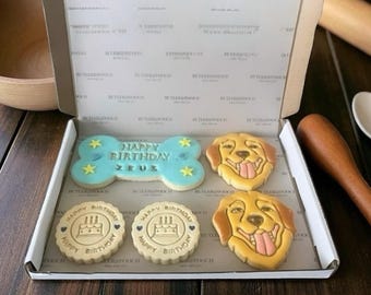 Labrador Retriever personalised Birthday biscuits set