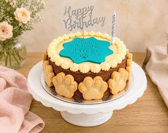 Classic Dog Birthday Cake (Blue)