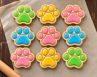 Dog Mini Iced Biscuit Paw Collection I 12 Treats