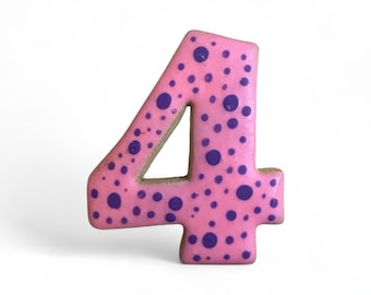Large Number Polka Dot Biscuit Topper