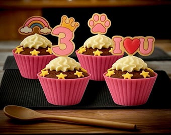 Pink Large Celebration Pupcakes - Set of 4