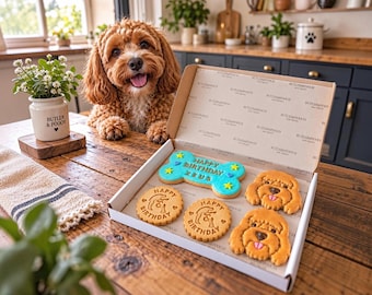 Cockapoo Personalised Birthday Biscuit Set