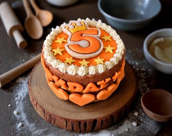 Dog Birthday Cake (Orange)