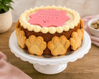 Classic Dog Birthday Cake (Pink)