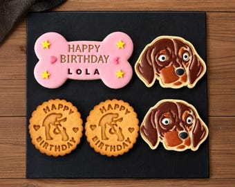 Dachshund Personalised Birthday Biscuit Box