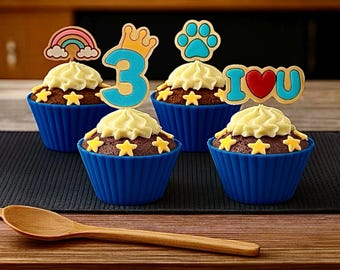 Blue Large Celebration Pupcakes - Set of 4
