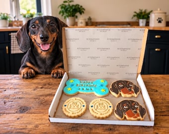 Dachshund Personalised Birthday Biscuit Box
