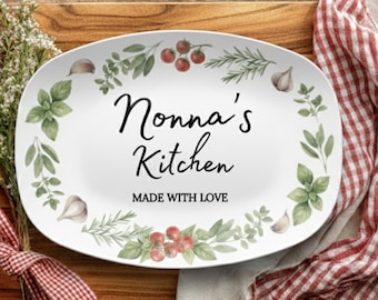 Personalized Nonna's Kitchen Platter|Custom Grandma Gift, Mimi, Gigit, Nana Name Platter