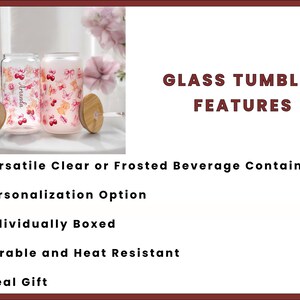 Personalized Coquette Glass Tumbler With Lid and Straw-pink Bows ...