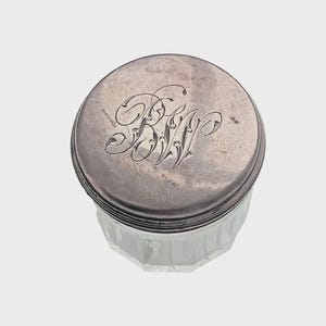 Antik parfymkruka i sterlingsilver, slipat glas – London 1834, stämplad