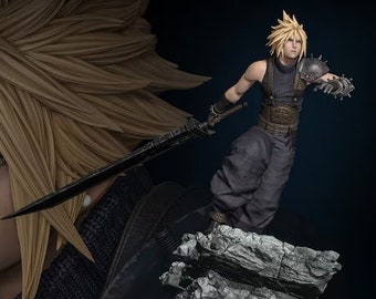 Final Fantasy - Cloud Strife (Diorama) - 3D Digital Model - STL