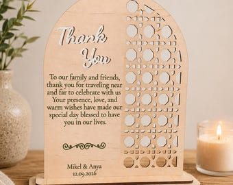 Wedding Thank You Sign SVG | Wedding Appreciation Plaque | Laser Cut Gift for Family & Friends | Rustic and Boho Arch Wedding Decor Download