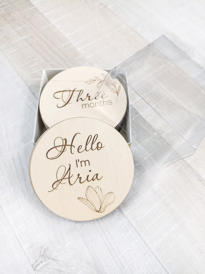 Baby Milestone Disc SVG File, Laser Cut Monthly Milestone Cards ...