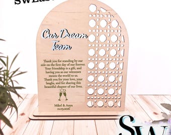 Laser Cut Wintesses Appreciation Plaque, Arch Boho Rattan Keepsake Gift, Thank You Signage to Best Man & Maid of Honer SVG DXF Vector File