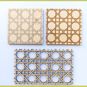 Rattan Pattern SVG File - Laser Cut Rattan Template - Engraving Rattan Design - Score, Line Rattan Lightburn - Seamless CDR, AI, PDf Vector