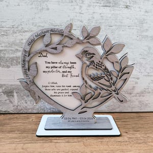 Targa commemorativa SVG, file tagliato al laser, elegante ricordo, targa d'amore All Lasers PDF, elementi di uccelli AI, EPS, ti amo mamma, apprezzamento papà png