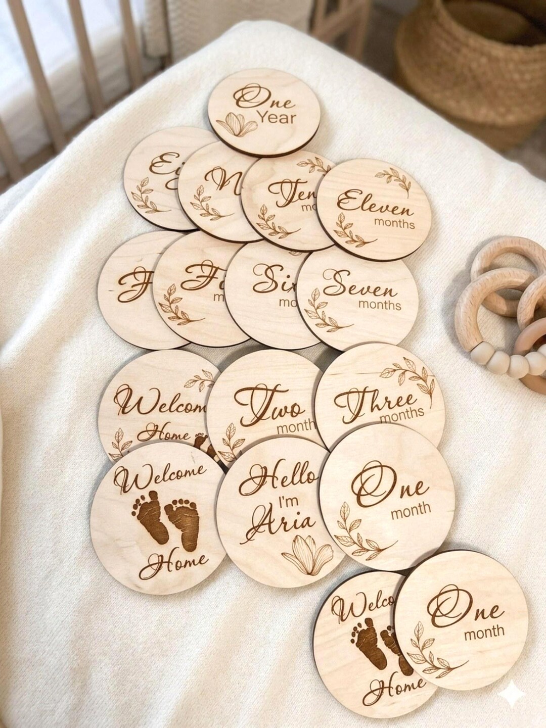 Baby Milestone Disc SVG File, Laser Cut Monthly Milestone Cards ...