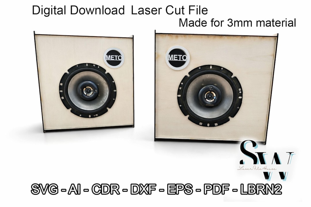 Laser Cut Speaker Box File | Wooden Sound Enclosure Design | Digital ...