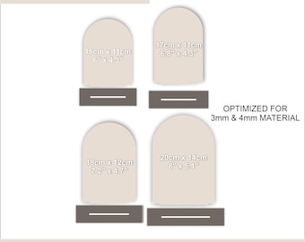 Digital File for Table Stand 4 Sizes, Arch Bundle Template SVG, Laser Cut File, Standing Sign Base, Bar Menu, Table Number Wedding Decor