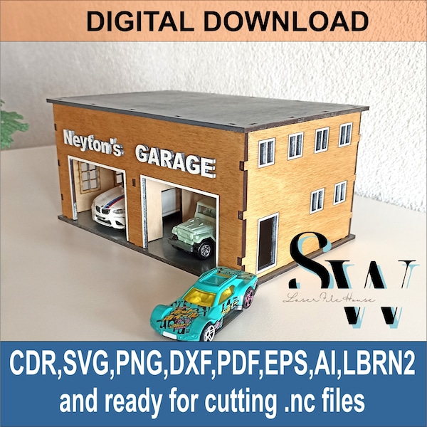 Toy cars garage digital file for cutting, Boys Play Set Laser Cut SVG File, Garage for Small Toy Cars