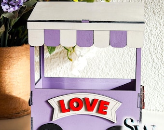 Laser Cut File for Candy Cart, Everyday Occasion SVG Sweets Box, Countertop Decor Project, DXF, Flower Container Design, Mother's Day Gift