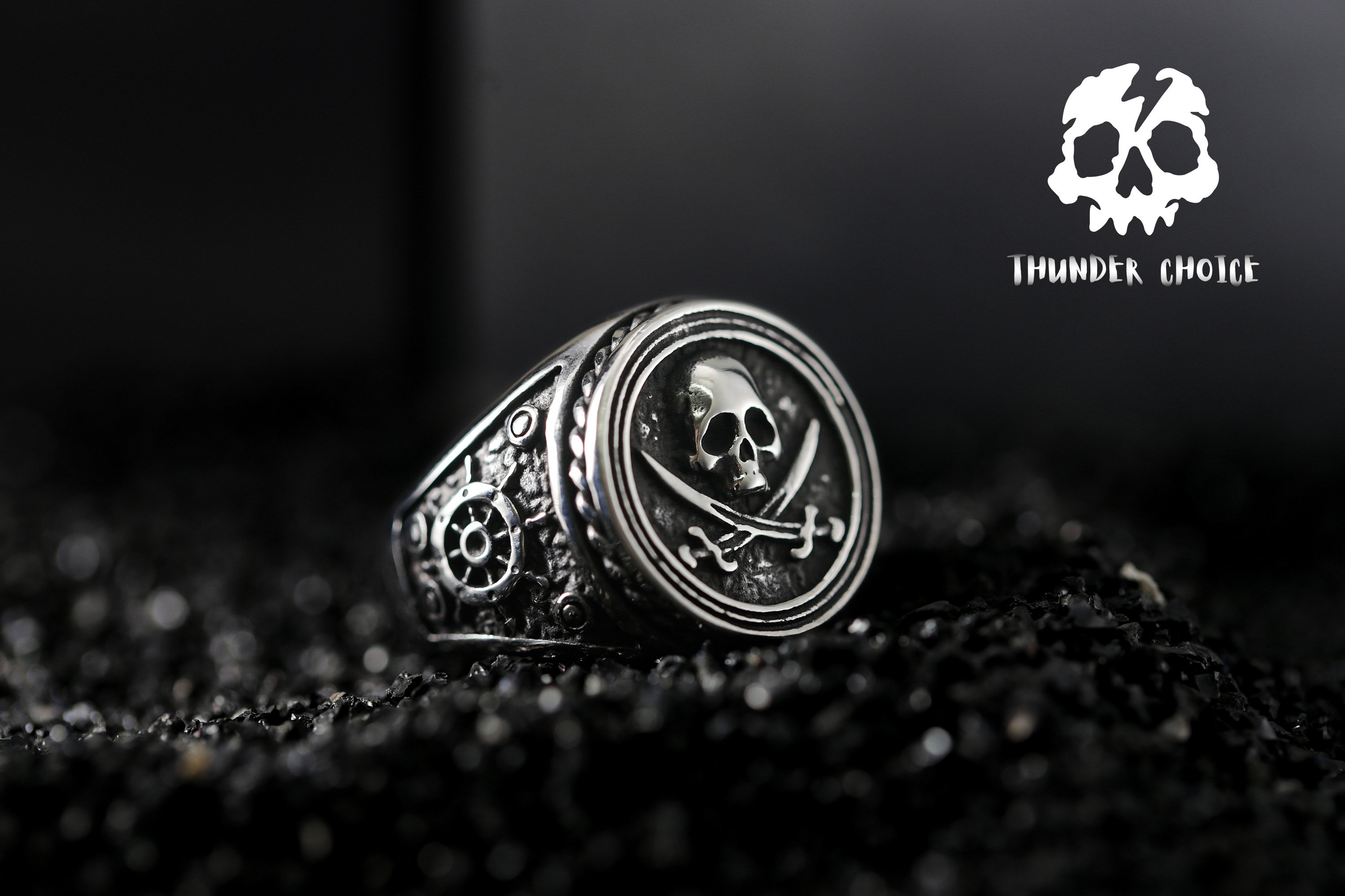 Bague pirate en argent massif 925 - Trésor Pirate