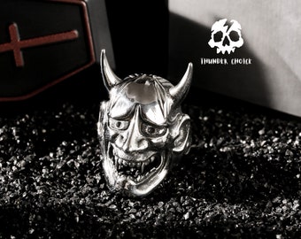 Vintage gothic men's ring, unique biker rings, punk birthday gifts, Christmas gifts for him. Handmade jewelry, skull ring