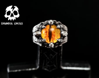 Auge von Sauron Ring, Gothic Auge Ringe für Männer, Herr der Ring Drachenklauen Ringe, Evil Eye Ring, Hip Hop Ringe für Frauen, Punk Geburtstagsgeschenk