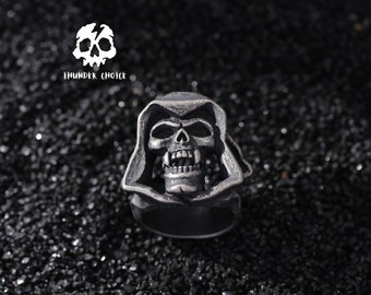 Grim Reaper Skull Ring, Mens Gothic Handmade Ring, Her Birthday Punk Gift, Men's Gothic Skull Ring Christmas gifts, vintage rings