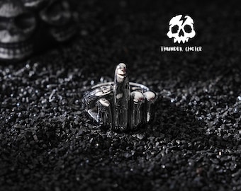 Men's Viking Ring, Gothic Jewelry Handmade for Him, Punk Birthday Gifts, Halloween Jewelry
