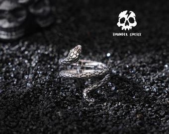 Vintage Snake Ring • Nightclub Snake Ring • Gothic Snake Ring • 925 Sterling Silver Snake Ring • Gold Snake Ring • Spiral Ring • Animal Ring