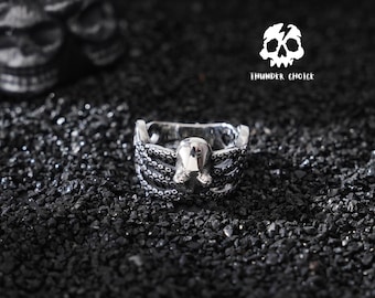 Men's Vintage Octopus Tentacle Ring, Gothic Punk Statement Ring, Nautical Jewelry, Birthday Gift, Halloween Gift for Him