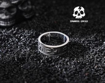 Handmade Viking Rings, Norse Rune Rings, Titanium Viking Amulet Rings for Men, Amulets, Pagan Gifts, Jewelry Gifts, Gothic Jewelry