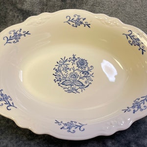 Beautiful Vintage Homer Laughlin Style Imperial Blue Dresden 9.5 Inch Oval Serving Platter