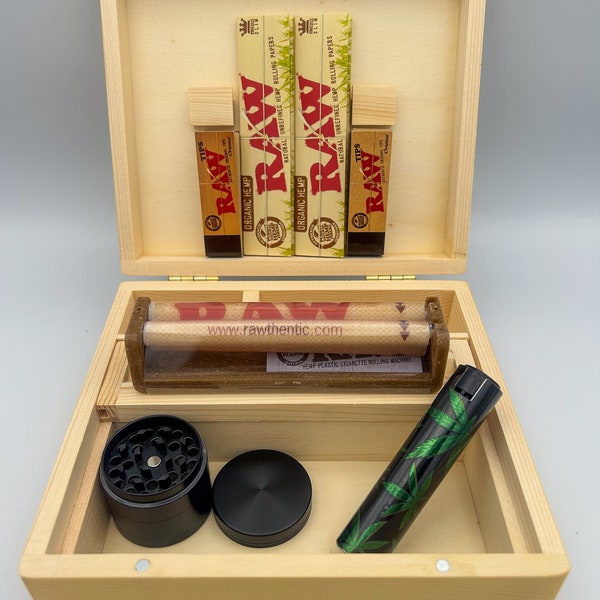 Large Wooden Rolling Box Gift Set