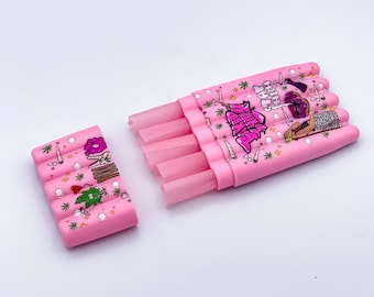 Pink Joint Holder King Size Holds 5 Pre Rolls Luxury Portable Pocket Safe