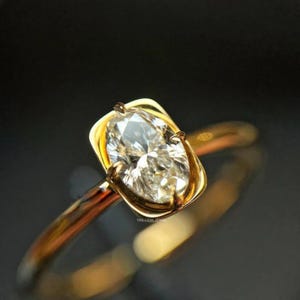 0.50 CT Oval LAB Diamond Engagement Ring Hidden Halo Oval Ring Oval Engagement Ring Diamond Ring IGI Diamond Lab Grown Diamond Ring for Gift