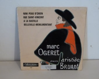 original vinyle record  Marc Ogeret Nini peau d'chien / A la Bastille French traditional songs