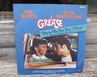 1978 Original vinyle record Grease Soundtrack /You're the one that i want /John Travolta /Olivia Newton-John