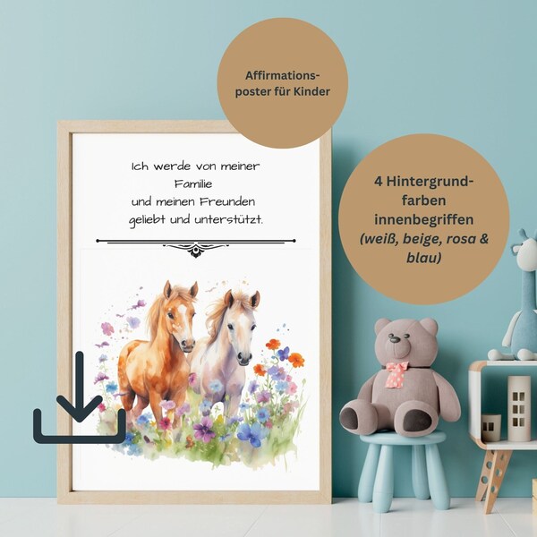 Affirmationsposter A4 / A3 / A2 | Affirmationen für Kinder | Dekoration Kinderzimmer | positive Glaubenssätze | Geschenk Kinder | Mutmacher