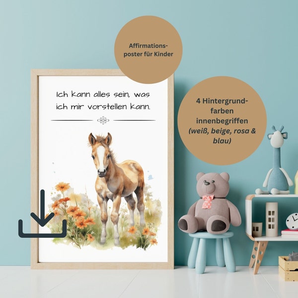 Affirmationsposter A4 / A3 / A2 | Affirmationen für Kinder | Dekoration Kinderzimmer | positive Glaubenssätze | Geschenk Kinder | Mutmacher