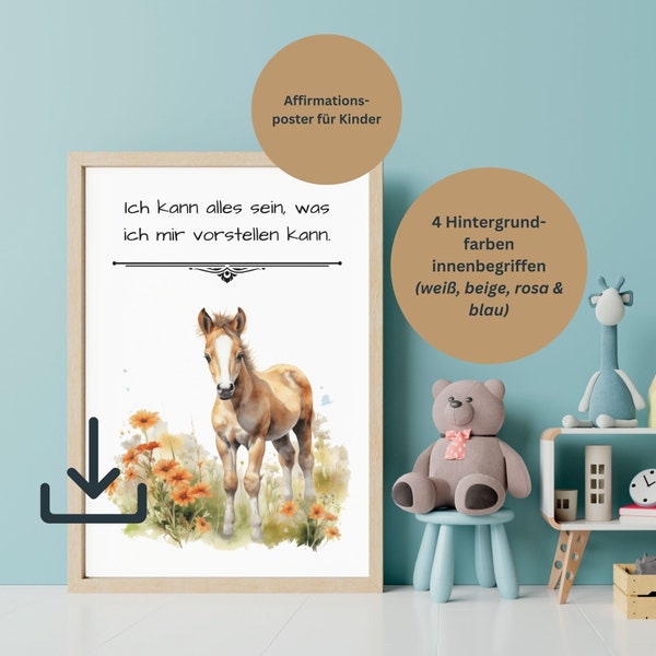 Affirmationsposter A4 / A3 / A2 | Affirmationen für Kinder | Dekoration Kinderzimmer | positive Glaubenssätze | Geschenk Kinder | Mutmacher