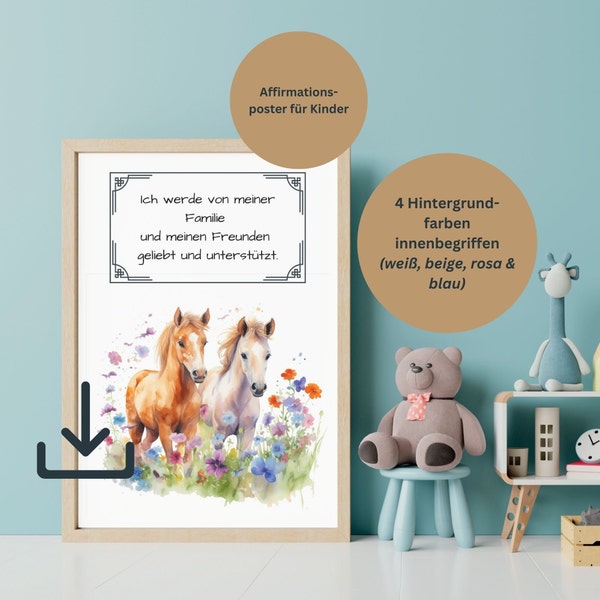 Affirmationsposter A4 / A3 / A2 | Affirmationen für Kinder | Dekoration Kinderzimmer | positive Glaubenssätze | Geschenk Kinder | Mutmacher